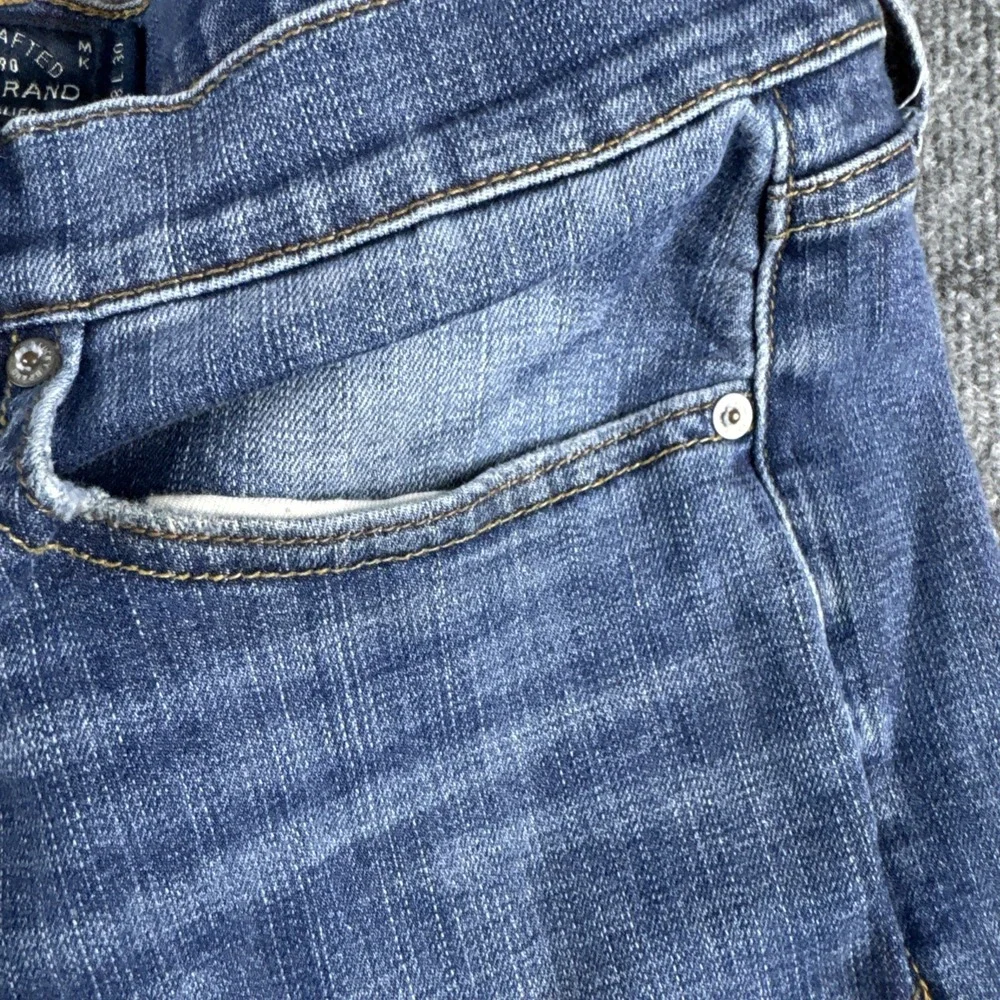 Lucky Brand 410 Athletic Slim Straight Jean Mens 38x30 Medium Blue Stretch Denim